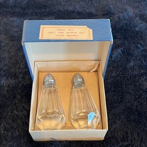 Vintage Knobler Japan Hand-Cut Crystal Salt & Pepper Set